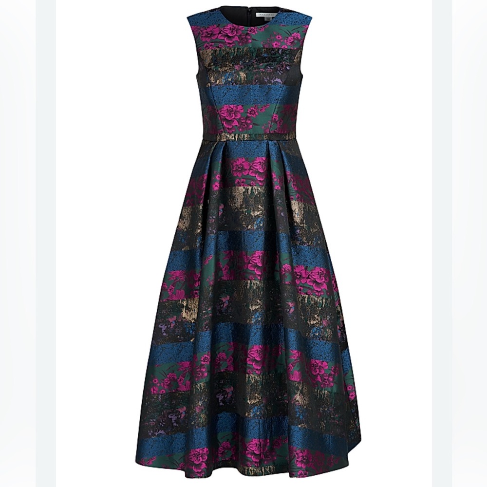 NEW Kay Unger Faye Painterly Jacquard Cocktail Dress